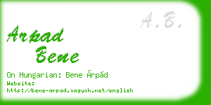 arpad bene business card