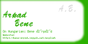 arpad bene business card